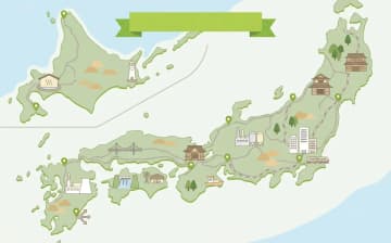 都道府県別の介護求人と給料相場を表すイラスト