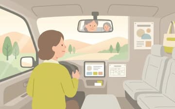 介護送迎ドライバーの仕事内容を表すイラスト