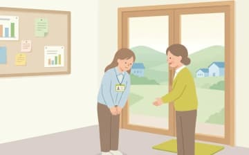 介護職の入職初日に準備すること｜持ち物・服装・挨拶と最初の1週間の過ごし方を表すイラスト