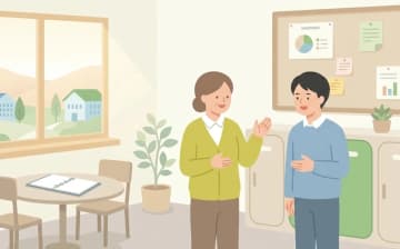 外国籍の人が介護で働く方法と在留資格を表すイラスト