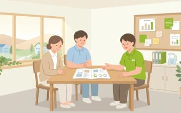 事故・ヒヤリハット対応で見る介護職場｜安全文化の見極め方と働く側の心構えを表すイラスト