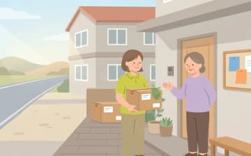 介護の住宅手当・家賃補助がある求人を表すイラスト