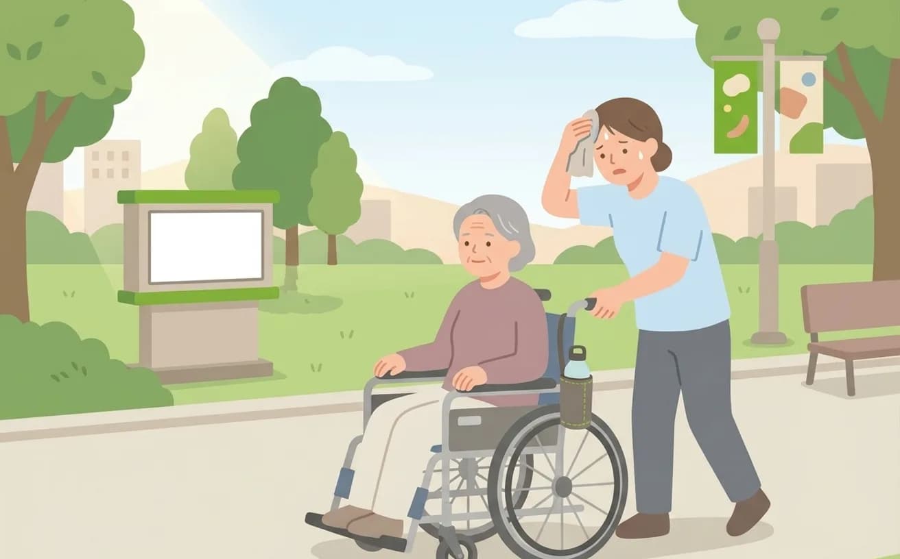 介護がきついと感じる理由と乗り越え方を表すイラスト