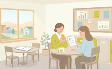 介護職の面接で管理者に聞く質問｜逆質問で職場を見極める実践リストを表すイラスト