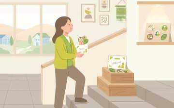 介護職で年収を上げる5つの方法を表すイラスト