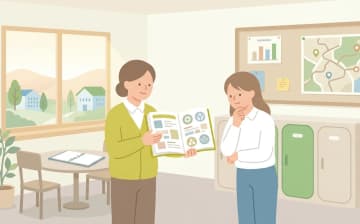 資格取得支援がある介護職場の選び方を表すイラスト
