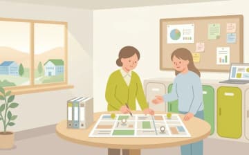 サービス提供責任者を目指すキャリア｜要件・仕事内容・ヘルパーからのステップアップを表すイラスト