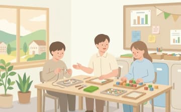 障害福祉サービスで働く介護職の仕事を表すイラスト