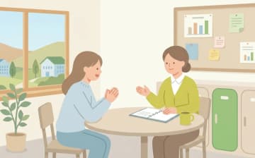 介護職の昇給条件の確認ポイントを表すイラスト