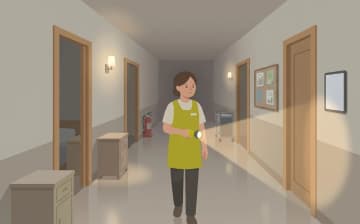特養で働く仕事内容と夜勤の実態を表すイラスト