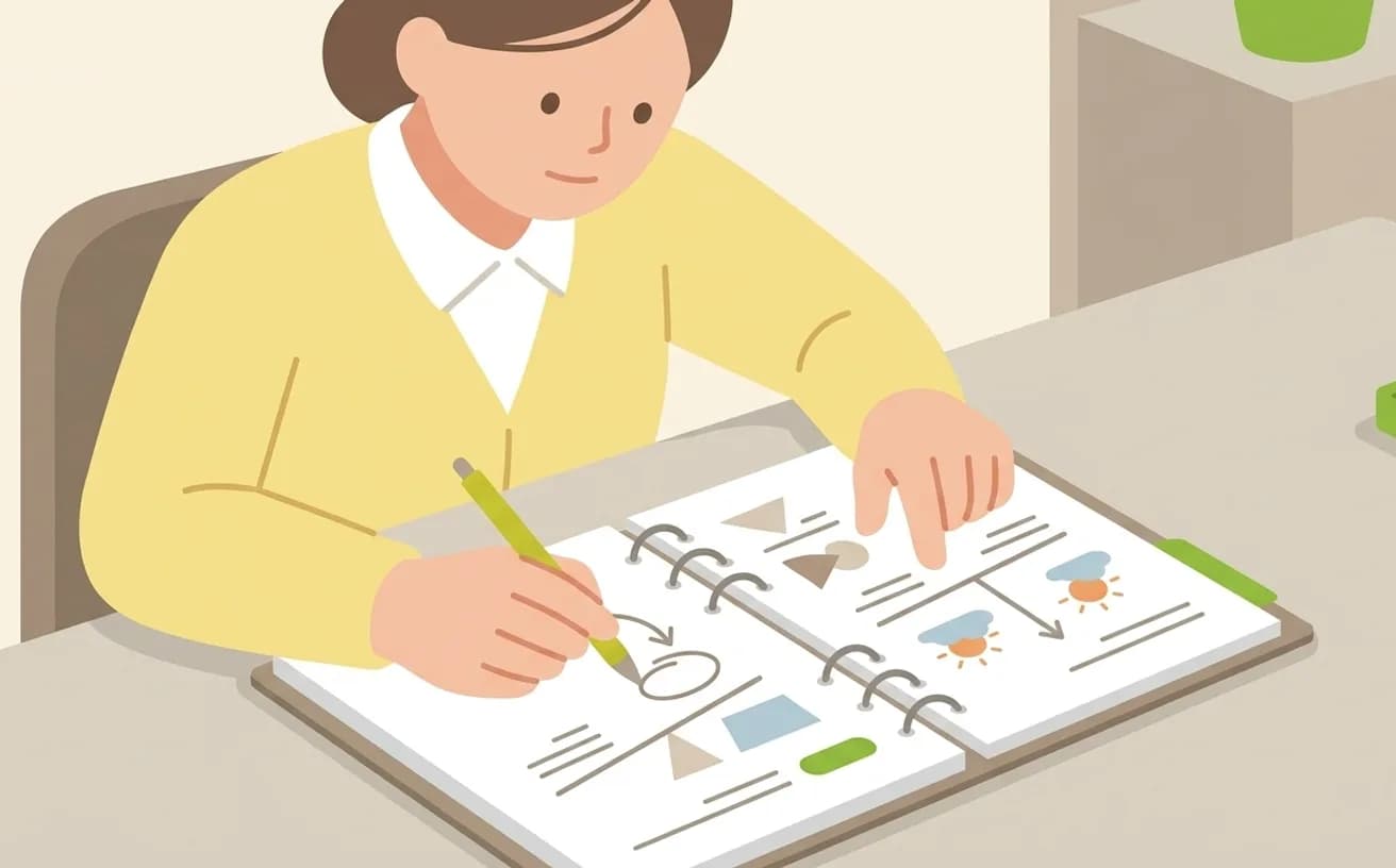 介護を辞めるか続けるかの判断基準を表すイラスト