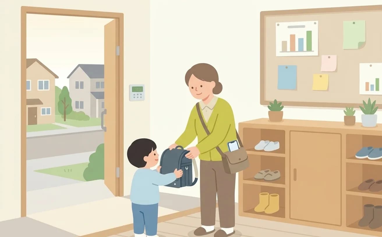 子育て中に介護職で働くポイント|使える制度と職場の見極め方を表すイラスト