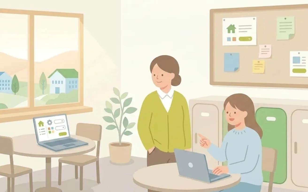 介護求人の絞り込み検索のやり方を表すイラスト