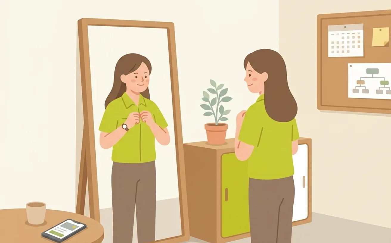 ブランクから介護に復職する不安解消を表すイラスト