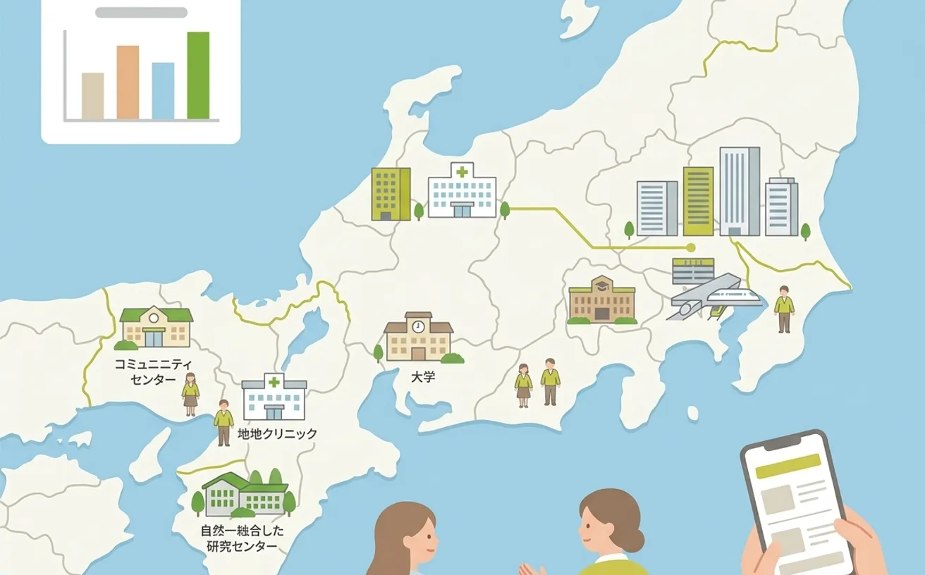 介護職の地域別給与差の見方を表すイラスト