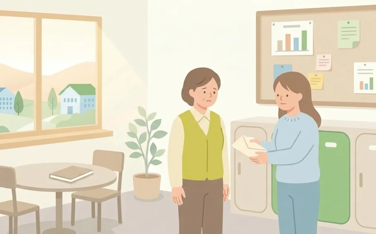 介護職を円満退職する手順と伝え方を表すイラスト