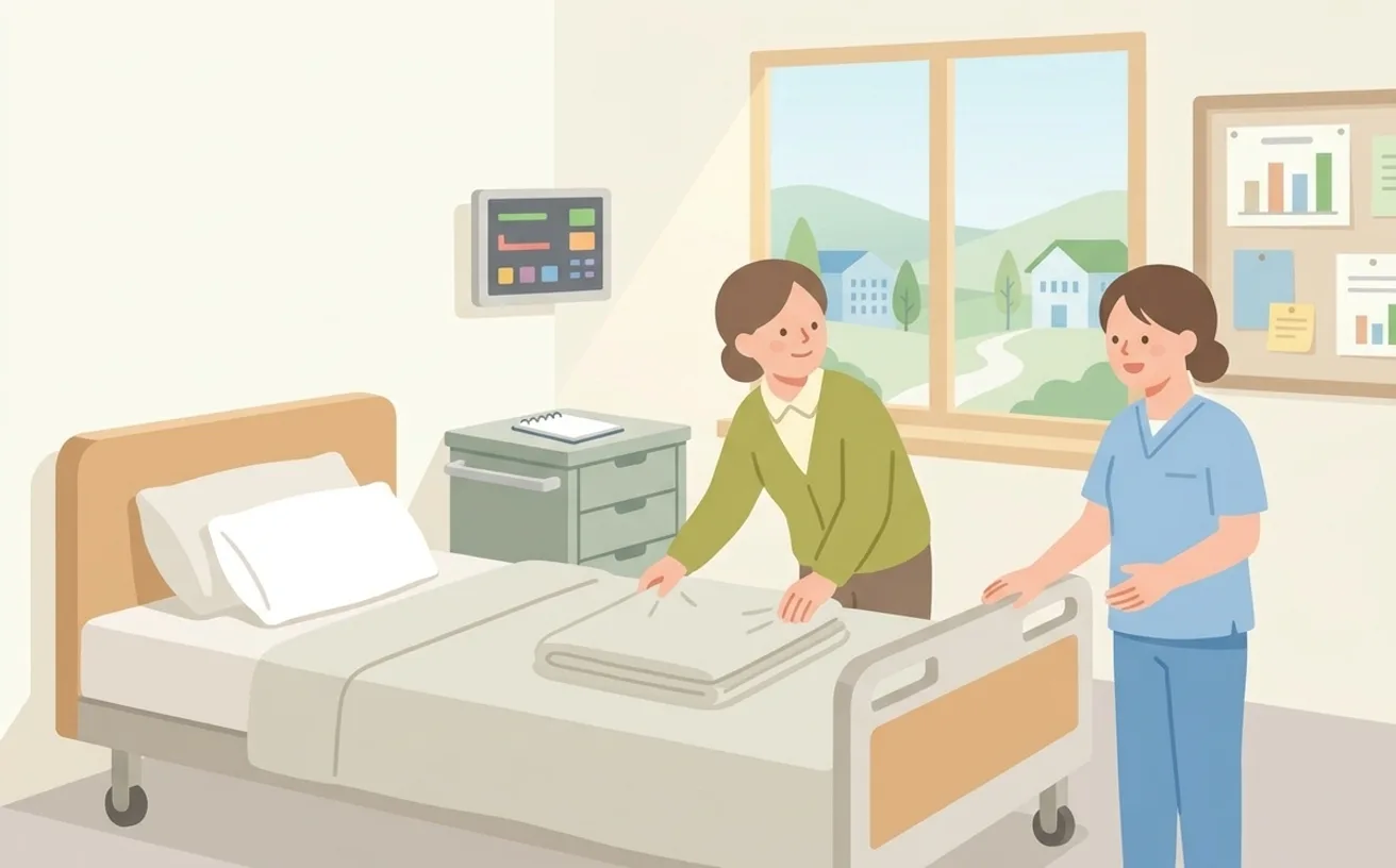 病院で働く介護職の仕事を表すイラスト