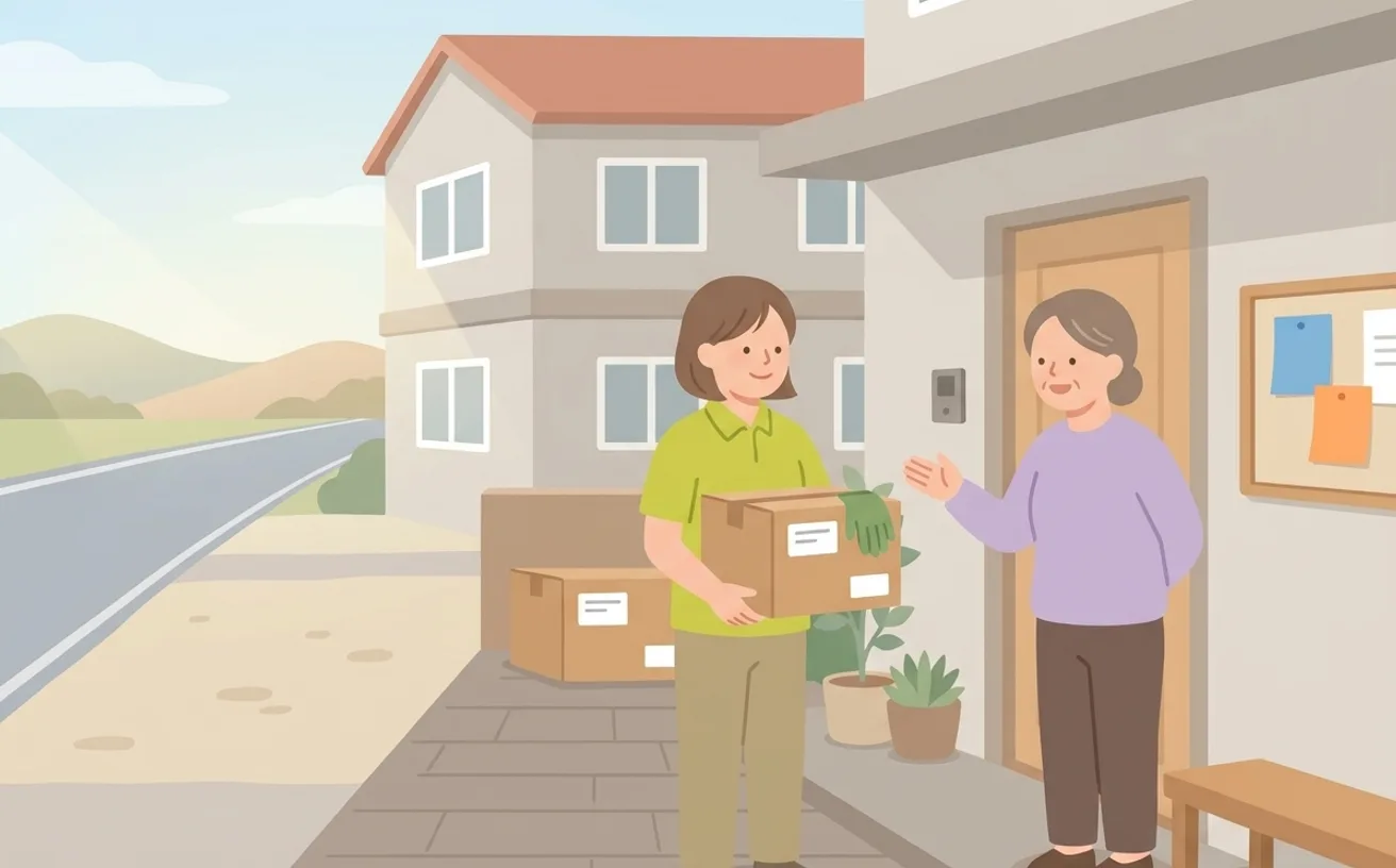 介護の住宅手当・家賃補助がある求人を表すイラスト