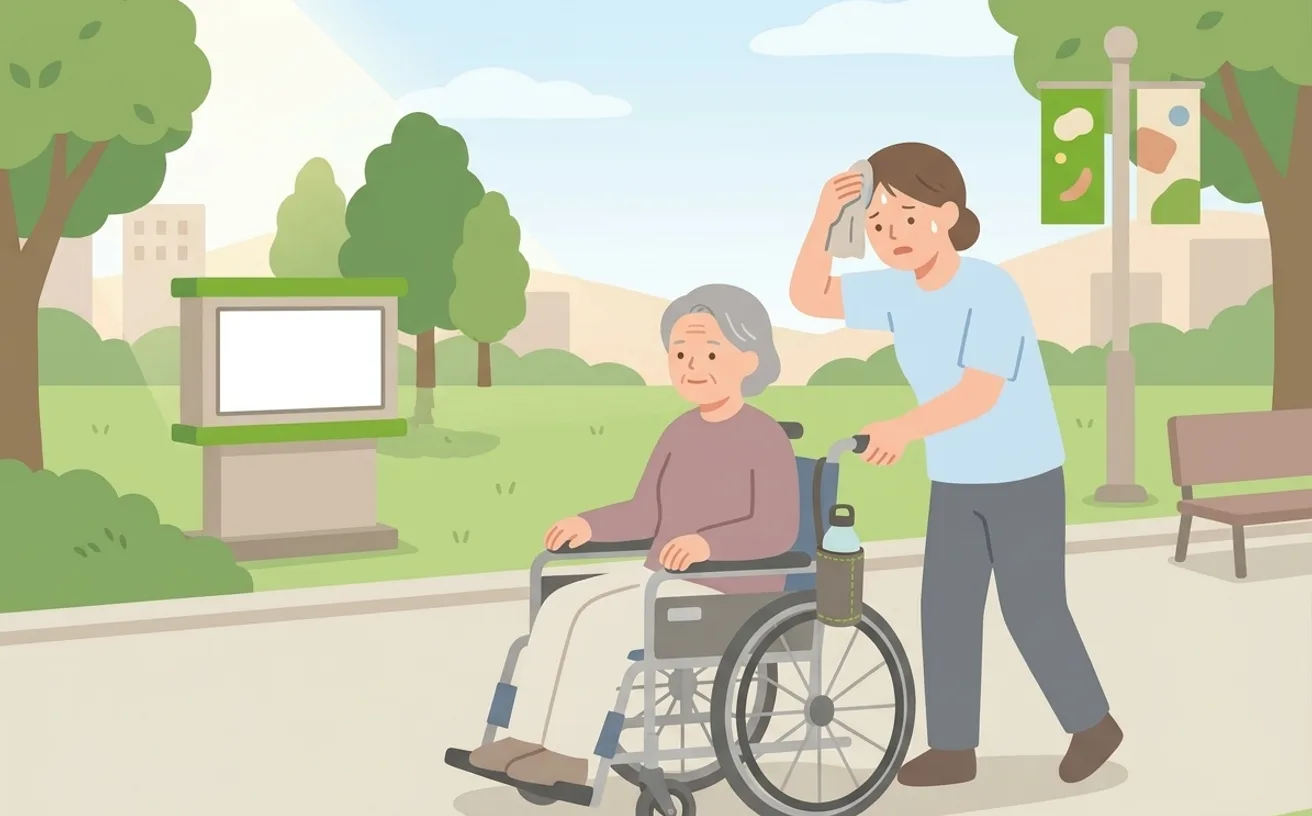介護がきついと感じる理由と乗り越え方を表すイラスト