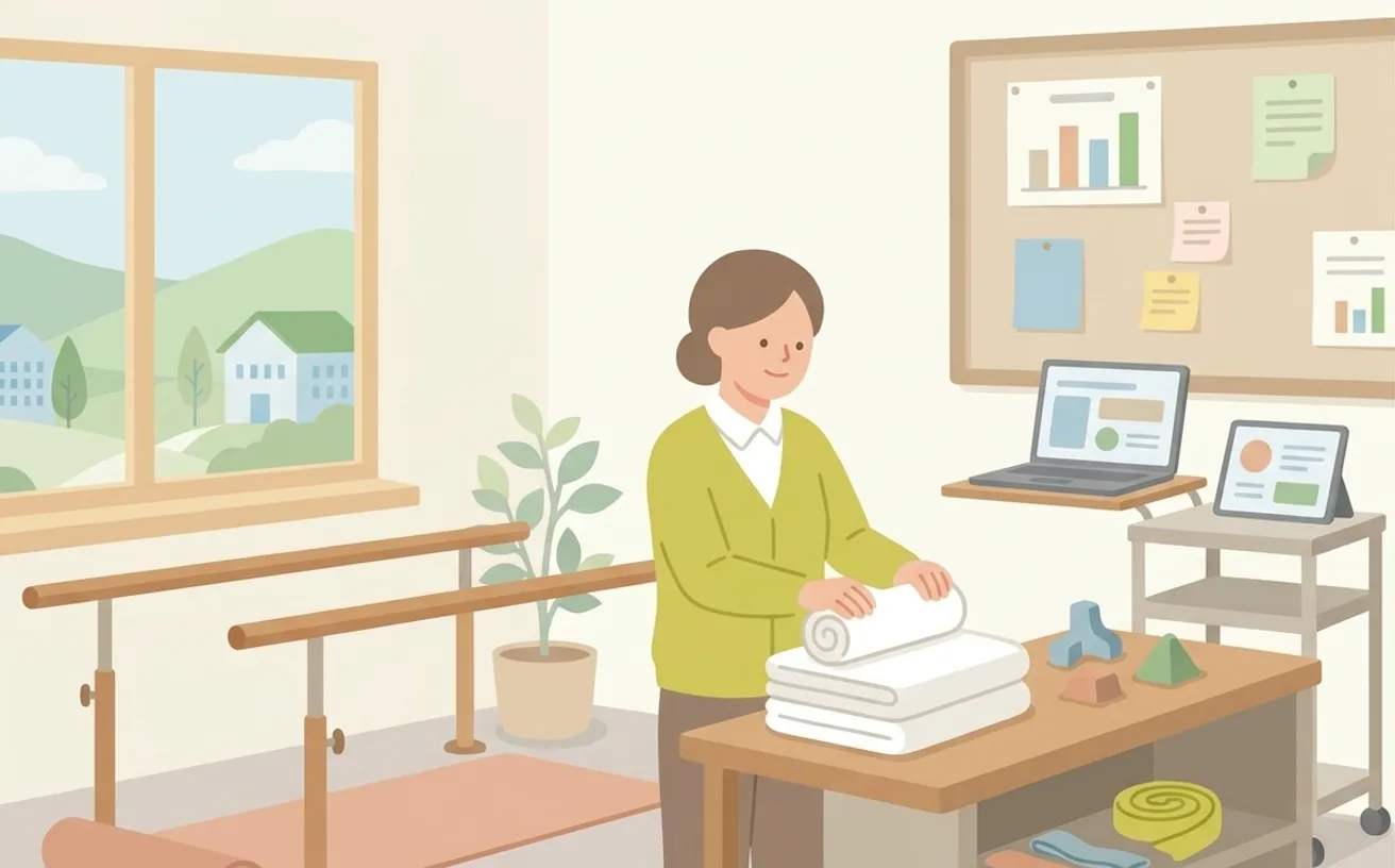 リハビリ補助の仕事内容を表すイラスト