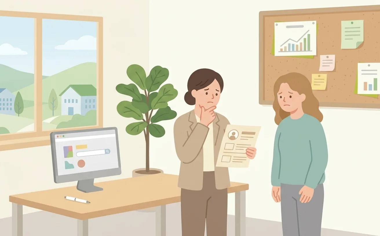 介護職員を採用できない理由と対策を表すイラスト