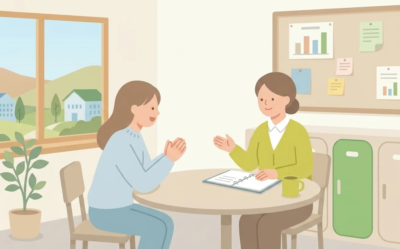 介護職の昇給条件の確認ポイントを表すイラスト